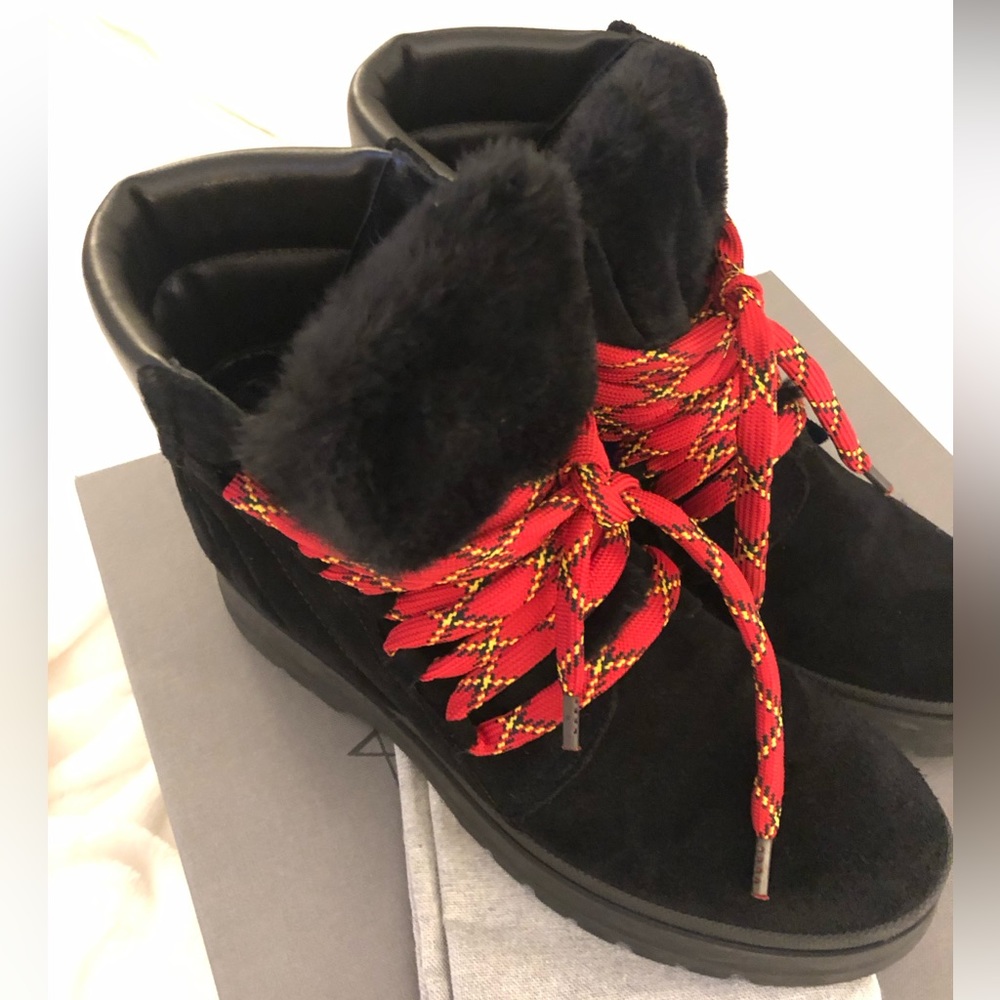Aquatalia Salam Suade Faux Fur Boots 9
